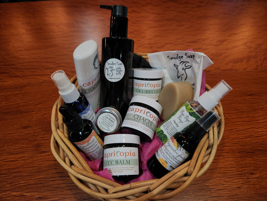 Basket of natural skincare