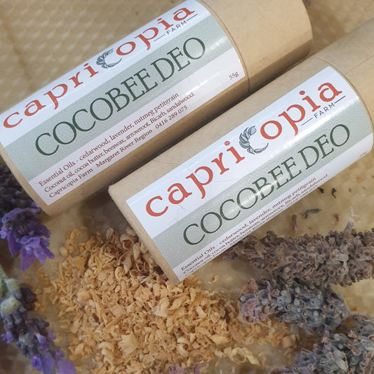 Natural beeswax deodorant stick in cardboard tube