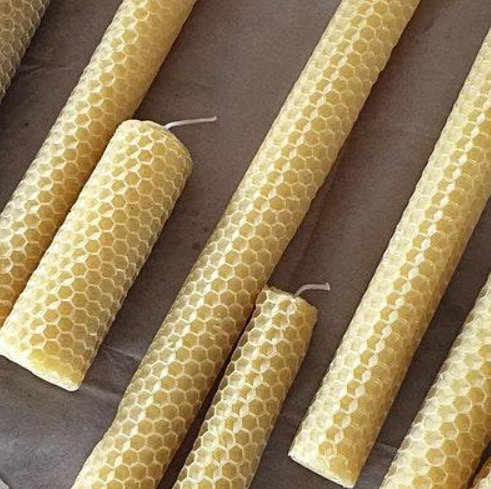 rolled beeswax candles