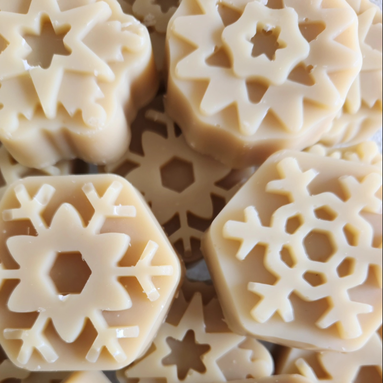 Natural Goats Milk Soap Snowflake Bars - Pure