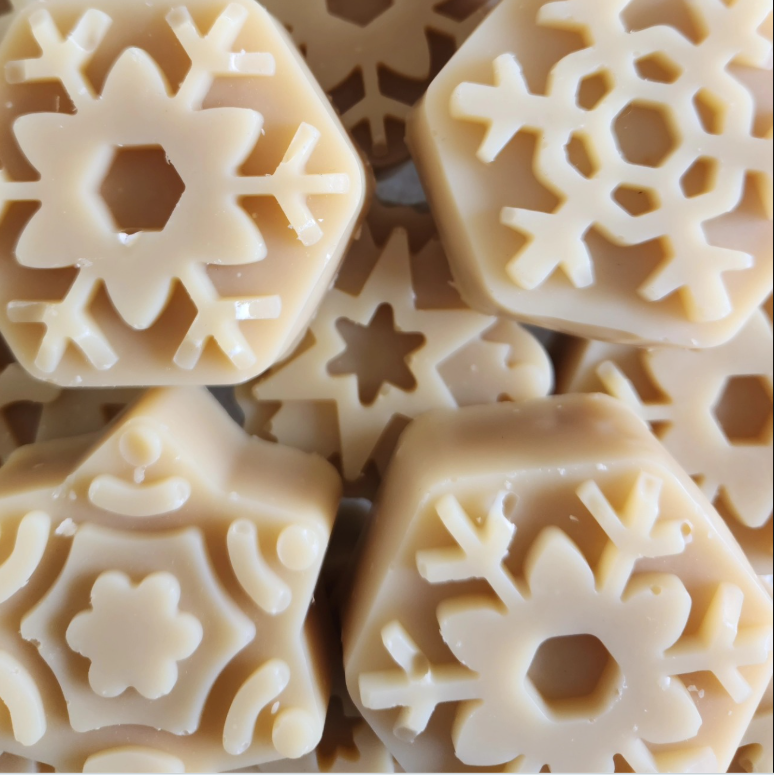 Natural Goats Milk Soap Snowflake Bars - Pure